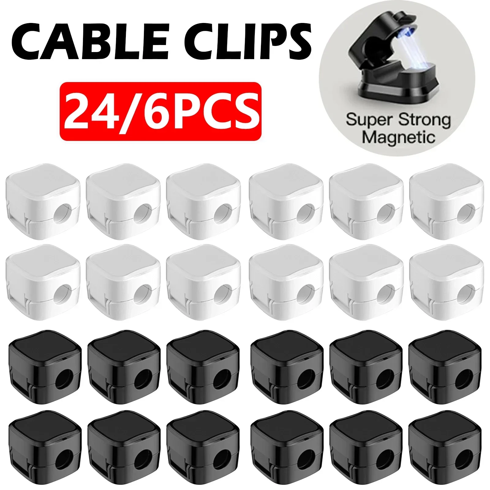 Cable Organizer Magnetic - Clips de rangement de câbles magnétiques,