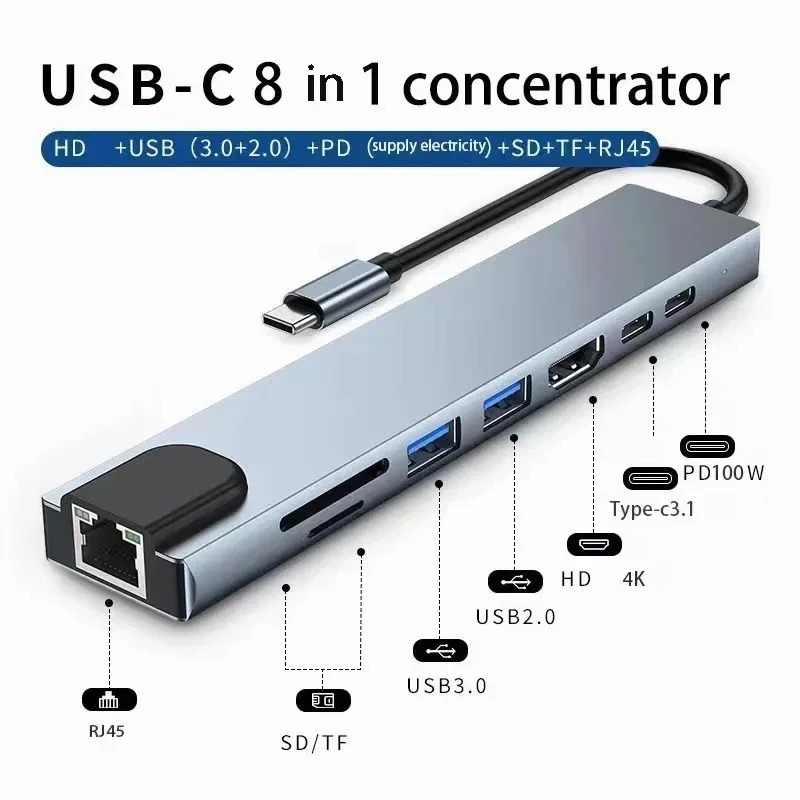 Hdmi Phone Adapter - Hub USB C 3/7/8/11 en 1,