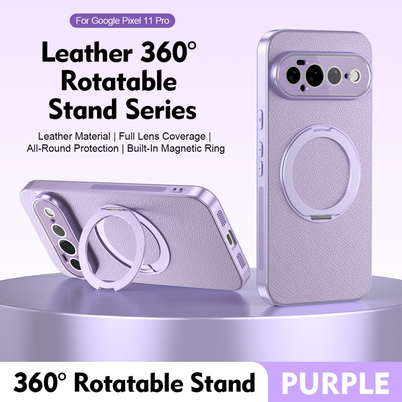Phone Kickstand Ring - Support de bague magnétique en cuir
