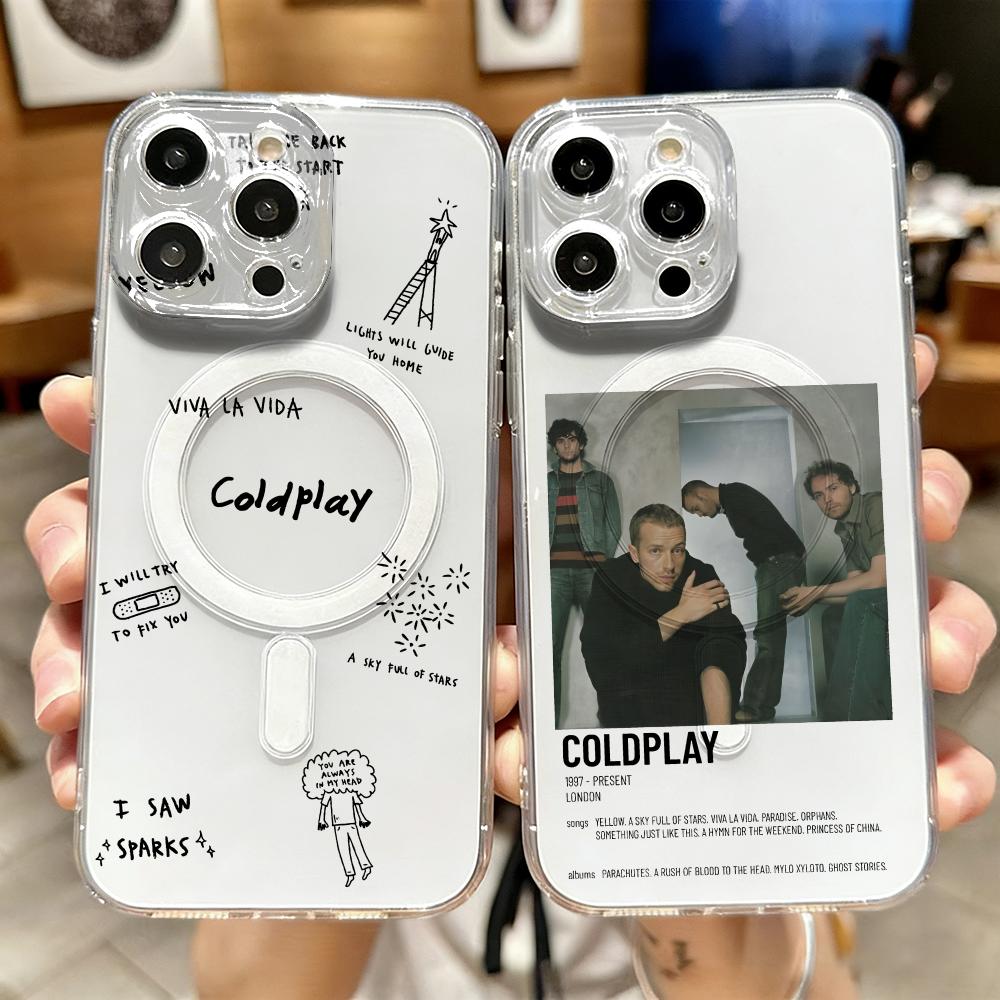 Magnetic Phone Case - Coque de téléphone magnétique transparente C-Coldplay