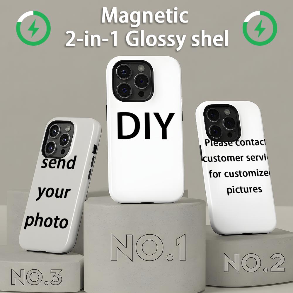 Magnetic Phone Case - Coque de téléphone magnétique 2-en-1 brillante