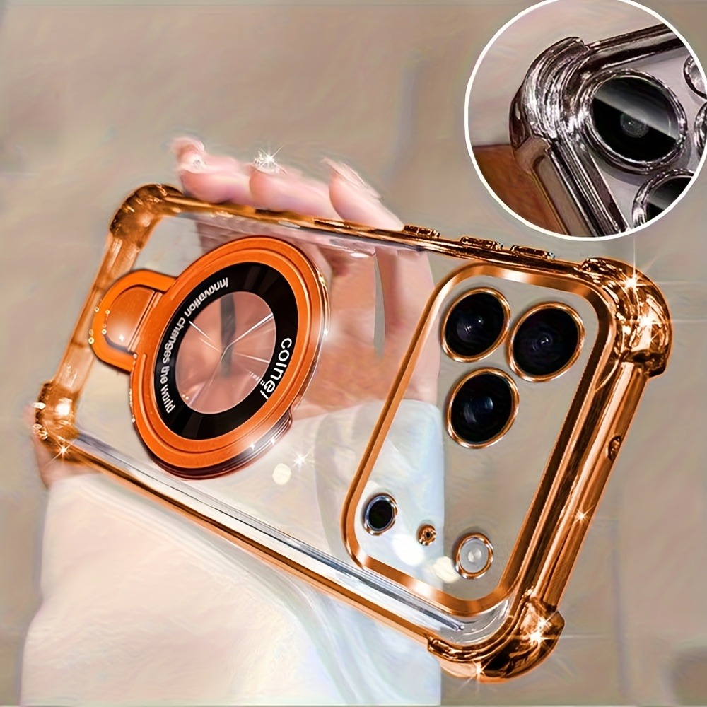 Phone Kickstand Ring - Étui de téléphone de luxe transparent