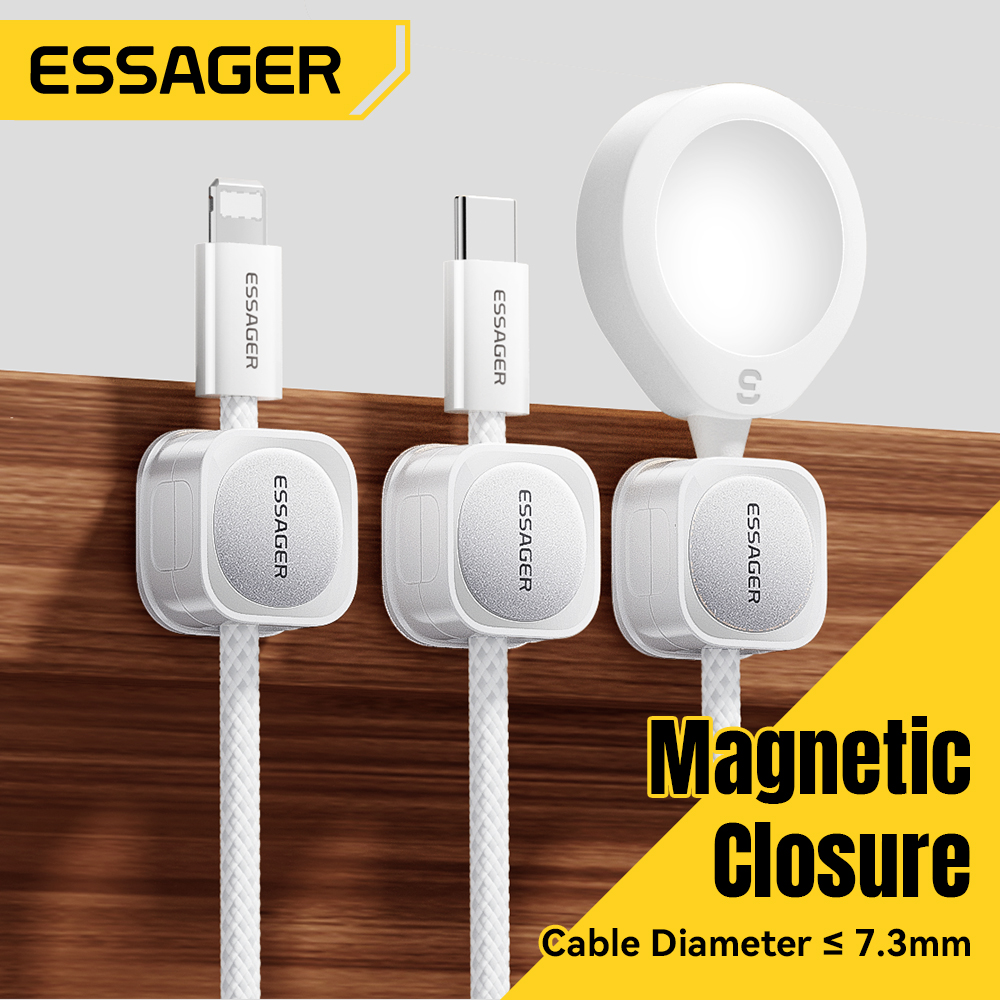 Cable Organizer Magnetic - Organiseur de câbles Essager, 3/6 pièces,