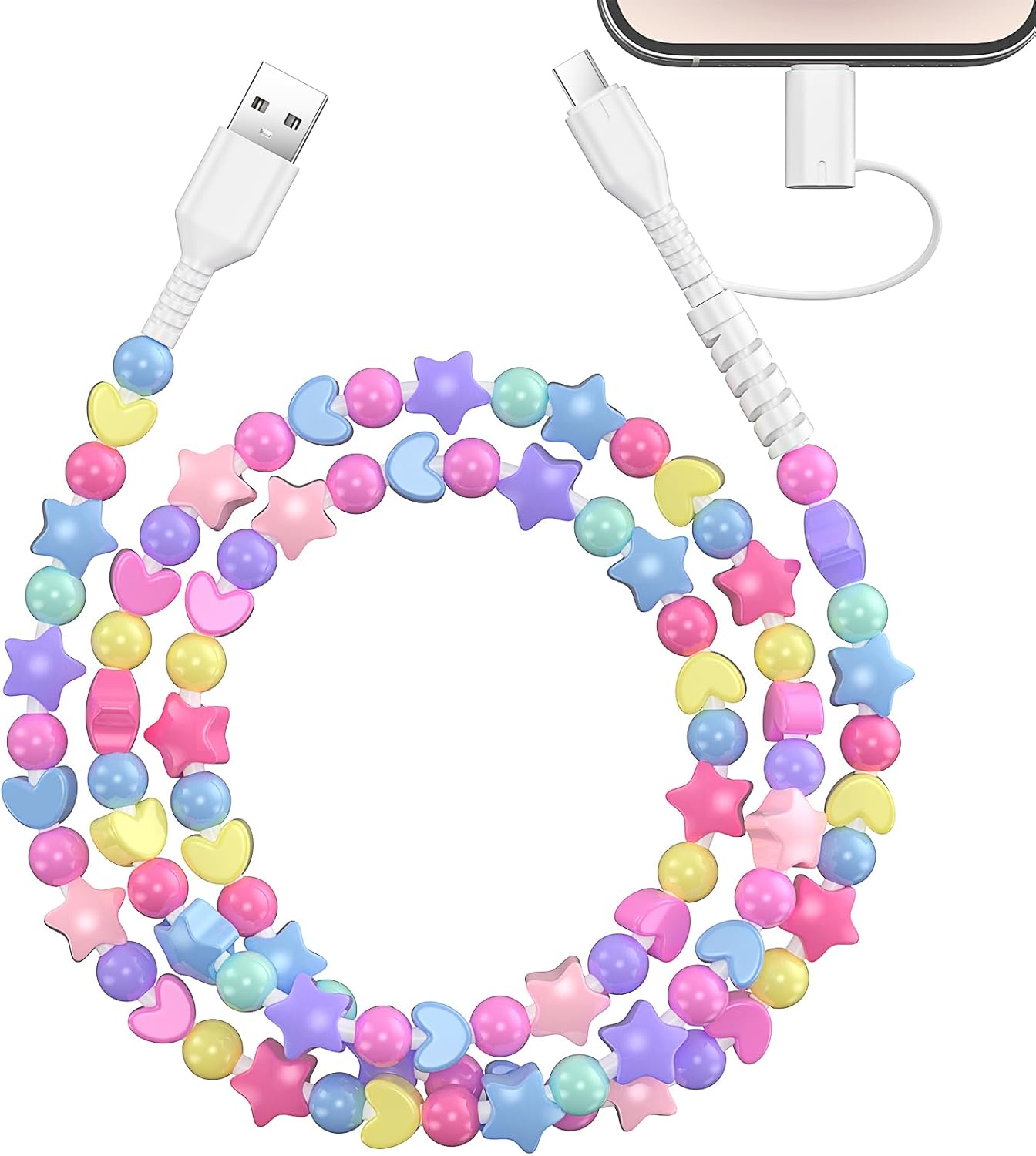 Fast Charging Cable - Cordon de chargement de perles, câble