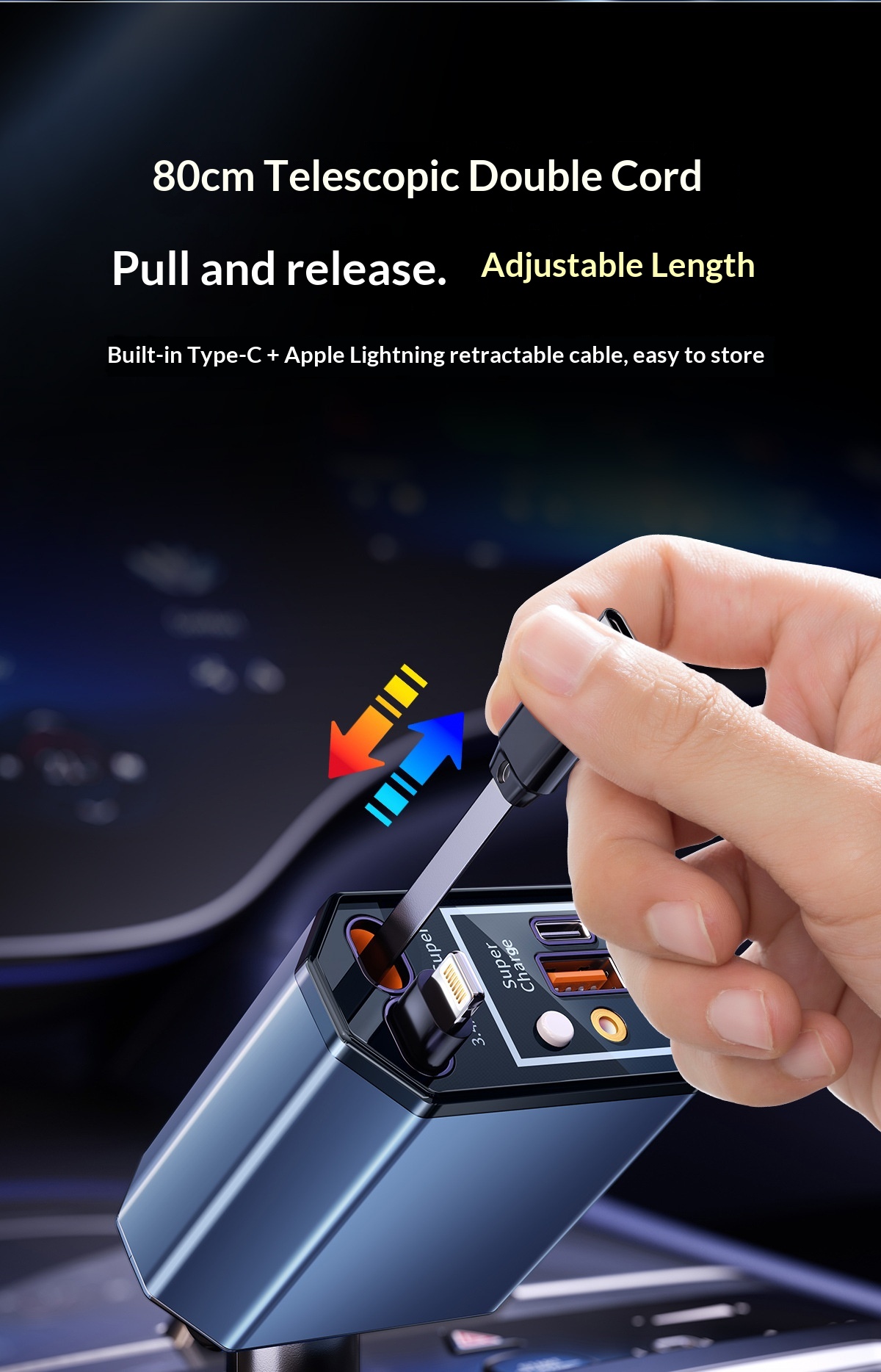 Chargeur de voiture 120W avec  - Fast Charging Cable avis et prix