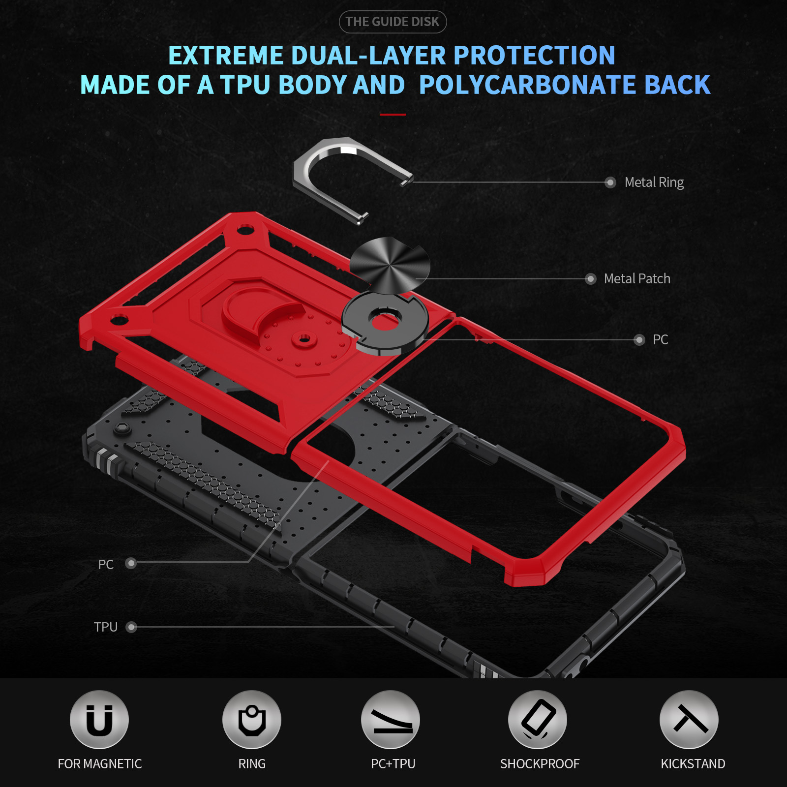 Coque de téléphone antichoc de - Phone Kickstand Ring avis et prix