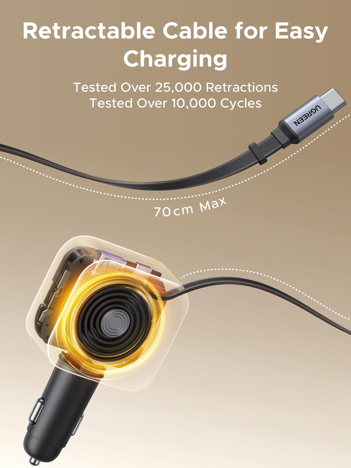 Chargeur de voiture rétractabl - Fast Charging Cable avis et prix